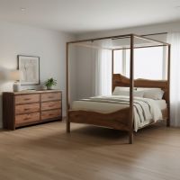 Walnut Dresser: Some lifestyle images are created with AI for visualization purposes. Crafted from natural solid wood, each piece is unique and will vary.