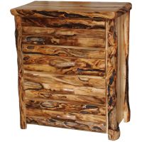Beartooth Aspen 4 Drawer Log Chest - 39" - Half Log Fronts - Wild Panel & Gnarly Log