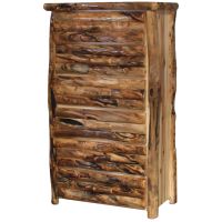 Beartooth Aspen 6 Drawer Log Chest - 39" - Half Log Fronts - Wild Panel & Gnarly Log