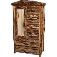 Beartooth Aspen Log Chiffarobe - Half Log - 39"W - Natural Panel & Gnarly Logs