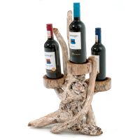 Driftwood Wine Bottle Holder - White Wash