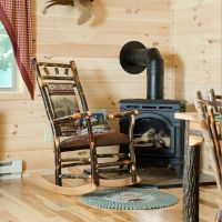 Saranac Hickory Log Upholstered Rocker