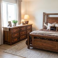 Copper Dresser: Some lifestyle images are created with AI for visualization purposes. Crafted from natural solid wood, each piece is unique and will vary.