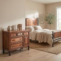 Copper Dresser: Some lifestyle images are created with AI for visualization purposes. Crafted from natural solid wood, each piece is unique and will vary.