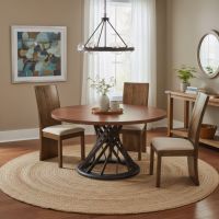 Dining Table: Some lifestyle images are created with AI for visualization purposes. Crafted from natural solid wood, each piece is unique and will vary.