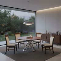 Modern Dining Table: Some lifestyle images are created with AI for visualization purposes. Crafted from natural solid wood, each piece is unique and will vary.