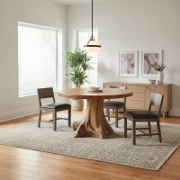 Rustic Dining Table: Some lifestyle images are created with AI for visualization purposes. Crafted from natural solid wood, each piece is unique and will vary.