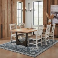 Contemporary Dining Table: Some lifestyle images are created with AI for visualization purposes. Crafted from natural solid wood, each piece is unique and will vary.