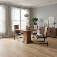 Black Walnut Dining Table: Some lifestyle images are created with AI for visualization purposes. Crafted from natural solid wood, each piece is unique and will vary.