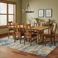 Modern Dining Table: Some lifestyle images are created with AI for visualization purposes. Crafted from natural solid wood, each piece is unique and will vary.