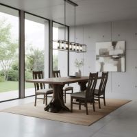 Stump Base Dining Table: Some lifestyle images are created with AI for visualization purposes. Crafted from natural solid wood, each piece is unique and will vary.