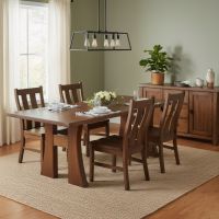 Dining Table: Some lifestyle images are created with AI for visualization purposes. Crafted from natural solid wood, each piece is unique and will vary.