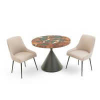 Rustic Epoxy Round Dining Table