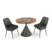 Rustic Epoxy Round Dining Table, Shown with Green Epoxy