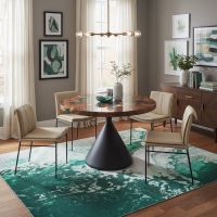 Unique Dining Table: Some lifestyle images are created with AI for visualization purposes. Crafted from natural solid wood, each piece is unique and will vary.