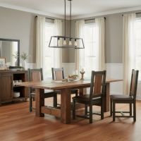 Dining Table: Some lifestyle images are created with AI for visualization purposes. Crafted from natural solid wood, each piece is unique and will vary.