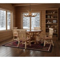 Rustic Dining Table: Some lifestyle images are created with AI for visualization purposes. Crafted from natural solid wood, each piece is unique and will vary.