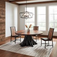 Dining Table: Some lifestyle images are created with AI for visualization purposes. Crafted from natural solid wood, each piece is unique and will vary.