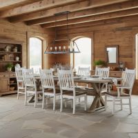 Live Edge Dining Table: Some lifestyle images are created with AI for visualization purposes. Crafted from natural solid wood, each piece is unique and will vary.