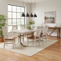 Contemporary Dining Table: Some lifestyle images are created with AI for visualization purposes. Crafted from natural solid wood, each piece is unique and will vary.