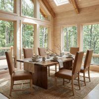 Rustic Dining Table: Some lifestyle images are created with AI for visualization purposes. Crafted from natural solid wood, each piece is unique and will vary.