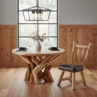 Rustic Dining Table: Some lifestyle images are created with AI for visualization purposes. Crafted from natural solid wood, each piece is unique and will vary.