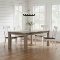 Contemporary Dining Table: Some lifestyle images are created with AI for visualization purposes. Crafted from natural solid wood, each piece is unique and will vary.