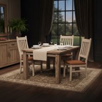 Square Dining Table: Some lifestyle images are created with AI for visualization purposes. Crafted from natural solid wood, each piece is unique and will vary.