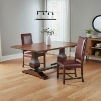 Tuscan Table: Some lifestyle images are created with AI for visualization purposes. Crafted from natural solid wood, each piece is unique and will vary.