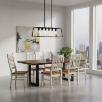 Custom Dining Table: Some lifestyle images are created with AI for visualization purposes. Crafted from natural solid wood, each piece is unique and will vary.