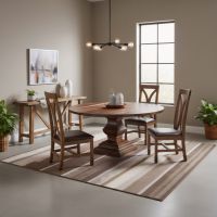 Tuscan Dining Table: Some lifestyle images are created with AI for visualization purposes. Crafted from natural solid wood, each piece is unique and will vary.