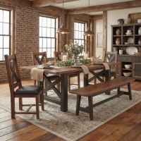 Rustic Wood Dining Table: Some lifestyle images are created with AI for visualization purposes. Crafted from natural solid wood, each piece is unique and will vary.