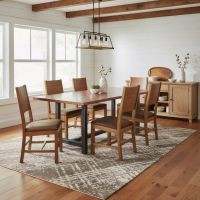 Dining Table: Some lifestyle images are created with AI for visualization purposes. Crafted from natural solid wood, each piece is unique and will vary.