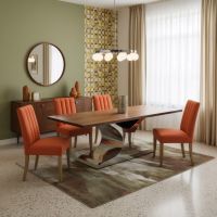 Rectangular Dining Table: Some lifestyle images are created with AI for visualization purposes. Crafted from natural solid wood, each piece is unique and will vary.