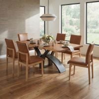 Wood Dining Table: Some lifestyle images are created with AI for visualization purposes. Crafted from natural solid wood, each piece is unique and will vary.