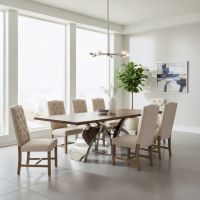 Live Edge Dining Table: Some lifestyle images are created with AI for visualization purposes. Crafted from natural solid wood, each piece is unique and will vary.