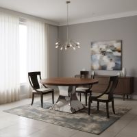 Modern Gathering Table: Some lifestyle images are created with AI for visualization purposes. Crafted from natural solid wood, each piece is unique and will vary.