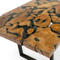 Urban Organic Chic Teak Dining Table - Forged Iron base