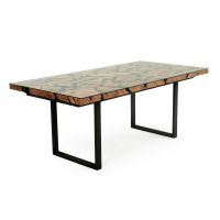 Urban Organic Chic Teak Dining Table - Forged Iron base