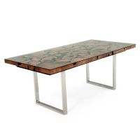 Urban Organic Chic Teak Dining Table - Stainless Steel base