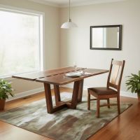 Dining Table: Some lifestyle images are created with AI for visualization purposes. Crafted from natural solid wood, each piece is unique and will vary.