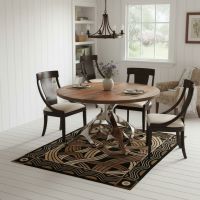 Round Dining Table: Some lifestyle images are created with AI for visualization purposes. Crafted from natural solid wood, each piece is unique and will vary.