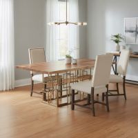 Natural Wood Dining Table: Some lifestyle images are created with AI for visualization purposes. Crafted from natural solid wood, each piece is unique and will vary.