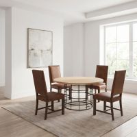 Modern Maple Dining Table: Some lifestyle images are created with AI for visualization purposes. Crafted from natural solid wood, each piece is unique and will vary.