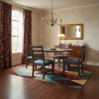 Contemporary Dining Table: Some lifestyle images are created with AI for visualization purposes. Crafted from natural solid wood, each piece is unique and will vary.