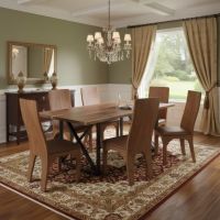 Contemporary Dining Table: Some lifestyle images are created with AI for visualization purposes. Crafted from natural solid wood, each piece is unique and will vary.