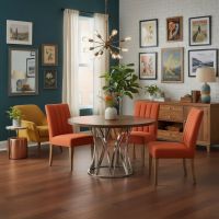 Modern Dining Table: Some lifestyle images are created with AI for visualization purposes. Crafted from natural solid wood, each piece is unique and will vary.