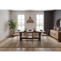 Modern Gathering Table: Some lifestyle images are created with AI for visualization purposes. Crafted from natural solid wood, each piece is unique and will vary.