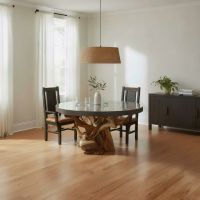 Exotic Dining Table: Some lifestyle images are created with AI for visualization purposes. Crafted from natural solid wood, each piece is unique and will vary.