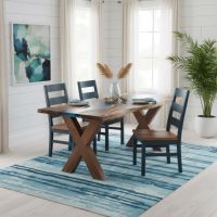 Dining Table: Some lifestyle images are created with AI for visualization purposes. Crafted from natural solid wood, each piece is unique and will vary.